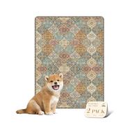 nunubaby Washable Pee Pads for Dogs, Stylish, Non-Slip and Leak-Proof Pee Pads. Reusable Potty Pads for Dogs for Crates and Floors.(Cream/Multi, 18" x24")