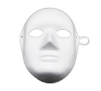 Nunubee Diy White Paper Mask Face Pulp Blank Hand Painted Masks Personality Design for Halloween, Masquerade Ball, Animal Cosplay Masks 17 * 22cm Woman Portrait