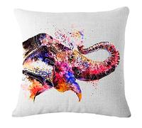 Nunubee Elephant Flax Linen Throw Pillow Covers Comfortable Cushion Cover Super Soft Pillowcase For Sofa Bed Decorative Pillows 45X45CM