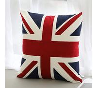 Nunubee Embroidery Flower Cotton Living Room British Flag Thickening Cushion Sets United Kingdom US Rice Sills Cushion Cushion Sets # 145 * 45cm