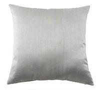 Nunubee Faux Silk Throw Pillow Covers Solid Pillowcase Home Decor Cushion Cover Silver Grey - 45x45 CM /17.7x17.7 Inch