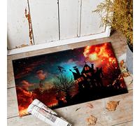 Nunubee Halloween Bat Night Door Mat,Halloween Doormat Rug,Non Slip Funny Doormat Halloween Rug Indoor Kitchen Bedroom Bathroom,160 * 200cm,#56