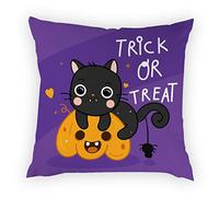 Nunubee Halloween Throw Pillowcase Purple #1, Pillow Covers Square Pillowcases, Cartoon Witch Decorative Sofas Beds Chairs Cushion Cover,45 * 45Cm