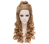 Nunubee Long Wavy Curly Cinderella Unisex Cosplay Anime Costume Wigs Brown