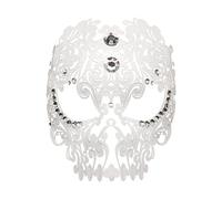 Nunubee Skeleton Hollow Mask Sexy Full Face Hollow Out Masquerade Skull Mask Sports Props 20 * 17cm White