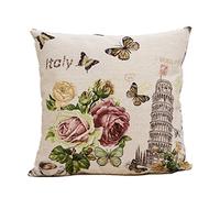 Nunubee The Leaning Tower of Pisa Yarn Dyed Pillow Covers Cushion Covers Pillowcase Decorative For Sofa Livingroom Square 45X45 CM