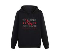 NUO YI JIA Men Warm Sweatshirts Cm Punk Action Figure Logo Heavyweight Hooded Black L