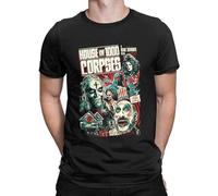 NUO YI JIA Men's House of 1000 Corpses Horror Movie Captain Suprding Halloween T-Shirt Herren 100% Baumwolle Rundhals T-Shirt Kleidung Black L