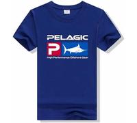 NUO YI JIA New Pelagic Fisher Offshore T Shirt Men Fishing Graphic Tee Summer Short Sleeve T-Shirt Cotton Pelagic Mans Tshirt Navy L