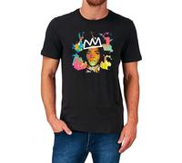 NUO YI JIA Qvfjean-Michel Basquiat T Shirt Graffiti New York 70'S 80'S 90'S T-Shirt Black XXL