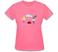 NUO YI JIA Women's Ben and Holly'S Little Kingdom Art Short Sleeve T Shirt Red Pink M