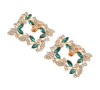 NUOBESTY 1 Pair Rhinestones Shoe Charms with Unique Shape for High Heels and Pumps, Featuring Sturdy and Secure Hold with Sparkling Brilliance in Beautiful Green Color, for Upscale Events
