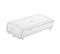 NUOBESTY 1 PC Portable Egg Container with Lid Refrigerator Egg Holder for Kitchen Multi Storage Bin Durable Pet Space Saving Organizer for Fridge and Picnics