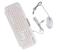 NUOBESTY 1 Set Ergonomic Rgb Backlit Mechanical Keyboard Mouse Set White Non Conflict Design for Gamers Angle Support Stylish Cracked Texture with Lighting