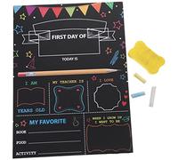 NUOBESTY 1 Set First Day of School Chalkboard with Chalks & Eraser - Double-Sided Back to School Sign for Boys & Girls - Reusable My First Day at Nursery Board for Preschool & Nursery Photos