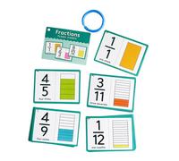 NUOBESTY 1 Set Math Fraction Flash Cards Educational Learning Tools for Preschool Elementary Enhance Interest Math Sturdy Construction for Homeschool Supplies