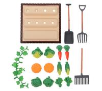 NUOBESTY 1 Set Mini Vegetable Field Scene Model Miniature Farm Tools for Dollhouse Landscape Ornament