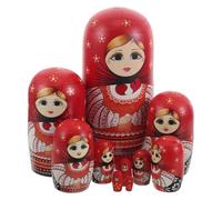 NUOBESTY 1 Set Russian Nesting Dolls, 10-layer Handmade Wooden Matryoshka Dolls for Home Decor, Collectors, Easter Party, Toddler Stacking Toy