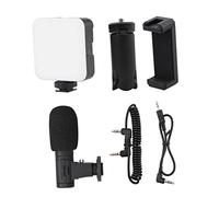 NUOBESTY 1 Set Smartphone Vlogger Kit Adjustable Fill Lamp Phone Holder and Tripod Mic for Video Recording Podcasting and Content Creation Complete Set for Beginners