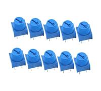 NUOBESTY 10 Pcs Adjustable Breadboard Trimming Potentiometers with Knob for Device Interior and Printed Circuit Boards, Sturdy Plastic and Metal Material Resistors for Precise Control