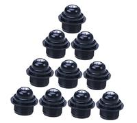 NUOBESTY 10 PCS Lamp Socket Bases Self Locking Round Light Bulb Holders with Screw Terminals for LED Bulbs Installation Compatible with Cable Black