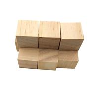 NUOBESTY 10 Pieces Natural Pine Wooden Craft Squares 0.4 Inch Smooth Blocks for DIY Art Projects Wedding Party Rustic Decorations Classroom Activities