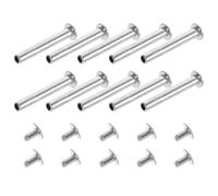 NUOBESTY 10 Sets Handheld Fan Shaft Rivet Fan Nut Replacement Stainless Steel Silver Roundhead 20mm Repair DIY Enthusiasts
