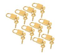 NUOBESTY 10 Sets Mini Key Lock with Vintage Golden Finish Small Sturdy Padlocks with Matching Keys for Keepsake Boxes Diaries Jewelry and Storage Chests Portable and Easy to Use