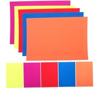 NUOBESTY 10 Sheets Glow Dark Neon Papers for Party DIY Craft Fluorescent Cardstock in Orange Yellow Peach Red Blue Red Luminous Effect Decorative Supplies for Festival Bunting and Streamers