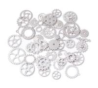 NUOBESTY 100g Vintage Steampunk Alloy Pendant DIY Gear Set, Mixed Style Alloy Hanging Gear Charms for Necklace Bracelet Craft Accessories, Suitable for Men and Women Jewelry Making