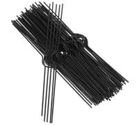 NUOBESTY 100pcs Black 20cm Wire Calendar Hanging Hooks Double Loop Binder Rings, Removable Wall Picture and Poster Holder Hooks for Home and Office Organizer