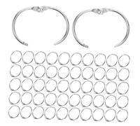 NUOBESTY 100Pcs Book Binder Rings Inner Loose Leaf Rings for DIY Scrapbook Photo Album Memo Recipe Binding Easy Open Close Organizer for Office School Home