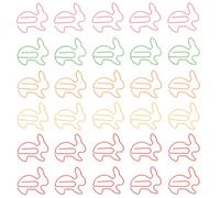NUOBESTY 100pcs Bunny Paperclips: Cute Animal Shaped Paperclips - Journal Bookmark Clips Rabbit Document Clips Creative Present for Stationery Lovers