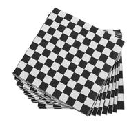NUOBESTY 100pcs Disposable Paper Napkins for Party with Classic Black and White Checkered Design, Tear-Resistant and Reliable Performance, for Birthday Party and Dining Table Settings