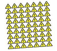 NUOBESTY 100pcs Electric Shock Warning Stickers Yellow Triangle High Voltage Danger Signs Adhesive Labels 50x50mm for Electrical Boxes Factories and Labs Safety