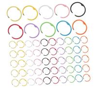 NUOBESTY 100pcs Metal Binder Rings 30mm Colourful Loose Leaf Circles for Index Cards Notebooks Calendars Scratch-Resistant Open Rings for Easy Page Management