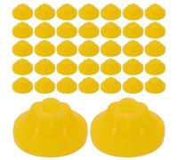 NUOBESTY 100pcs Nail Drill Bit Dust Caps Yellow Plastic Protector for Electric Drill Bits Quick Daily Operation Dust Guard for Nail Artists Suitable for Home Use and Manicure Salons