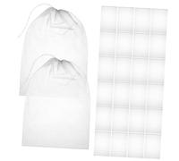 NUOBESTY 100pcs Non Woven Fabric Storage Bags Drawstring Shoe Bags for Home Travel Organizers for Clothes Bedding Space Saving Design with Transparent Window