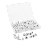NUOBESTY 100PCS Push Pins Flat Thumb Tacks for Bulletin Boards Classroom Organization Map Marking Posters Notes Display Clear Visibility and Multi-purpose Use