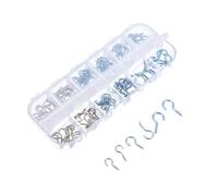 NUOBESTY 100pcs Sheep Eye Screw Hooks Set, Carbon Steel Screw-in Hooks, Blue Zinc, Sizes 0# 1# 2#, Small Box, for Wood and Other Materials, Clay Sculptures, DIY Jewellery