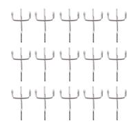 NUOBESTY 100pcs Silver Pegboard Hooks Made of Iron for Hanging Clothing and Keys, Classic Style Triangular Three-Fork Design Suitable for Office and Bathroom Use