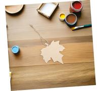 NUOBESTY 100pcs Unfinished Maple Leaf Wood Cutouts Rustic Autumn Craft Blanks for DIY Thanksgiving Hanging Ornaments Fall Harvest Decorations with Natural Wooden Slices for Creative