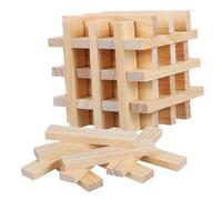 NUOBESTY 100pcs Wooden Building Blocks Solid Wood Planks for Crafting and Construction Montessori Blocks for Creativity Coordination Spatial Skills Development and Family Interactive Play