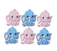 NUOBESTY 100pcs Wooden Clothes Buttons Cartoon Elephant Buttons Creative Unique Designed Fashion DIY Sewing Fasteners for Making Crafts Random Color
