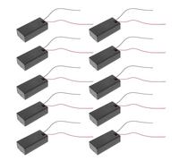 NUOBESTY 10PCS 9V Battery Holder Case Cover and Switch, Square 6F22 Battery Box Wire and Screw, Black, Suitable for Electronic Projects and DIY Devices