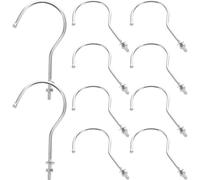 NUOBESTY 10pcs Adjustable Iron S Hooks for Clothing and Halfbody Mannequin Busts, Sleek Silver Metal Hooks with Multifunctional Use for Home and Retail Display