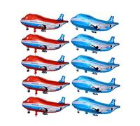 NUOBESTY 10pcs Airplane Foil Balloons Lightweight Aluminum Decor for Boy Girl Birthday Shower Outdoor Party Blue Red Reusable Attractive Aircraft Shape Party Toy