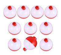 NUOBESTY 10pcs Ball Float Plastic Sea Fishing Ring for Bait Fishing Lover | Abs Lightweight Red Finish, Convenient to Use, Fishing Floats Accessory