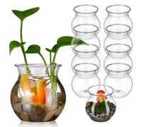 NUOBESTY 10pcs Clear Small Plant Pots Indoor 7cm Plastic Succulent Pots for Cactus Herb Mini Flower Vase for Micro Landscape Crafts Desk Decor