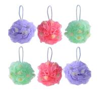 NUOBESTY 10pcs Colorful Large Soft Mesh Shower Balls Bath Scrubber Sponges Body Exfoliating Puff for Adults Bathing and Body Massage Random Color